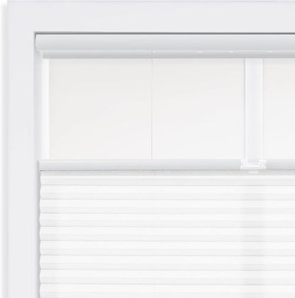 DEZ FURNISHINGS Cordless 1" Light Filtering Top Down Bottom Up Cellular Shade, 51.5"W x 72"H, White