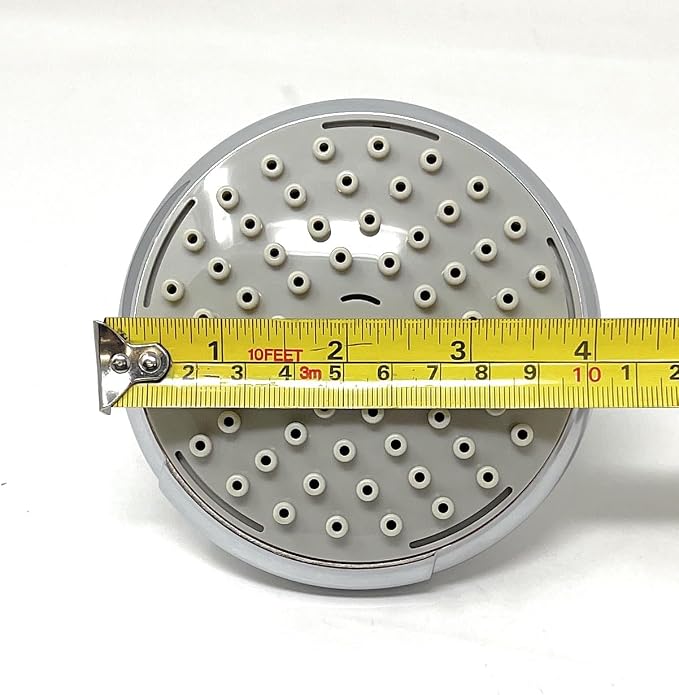 Showerhead 4" Chrome Appearance High or Low Pressure Water Saving Shower Head [3759] includes 3 removable flow restrictors and Teflon Tape