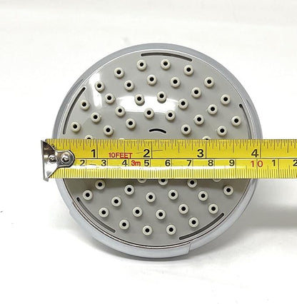 Showerhead 4" Chrome Appearance High or Low Pressure Water Saving Shower Head [3759] includes 3 removable flow restrictors and Teflon Tape
