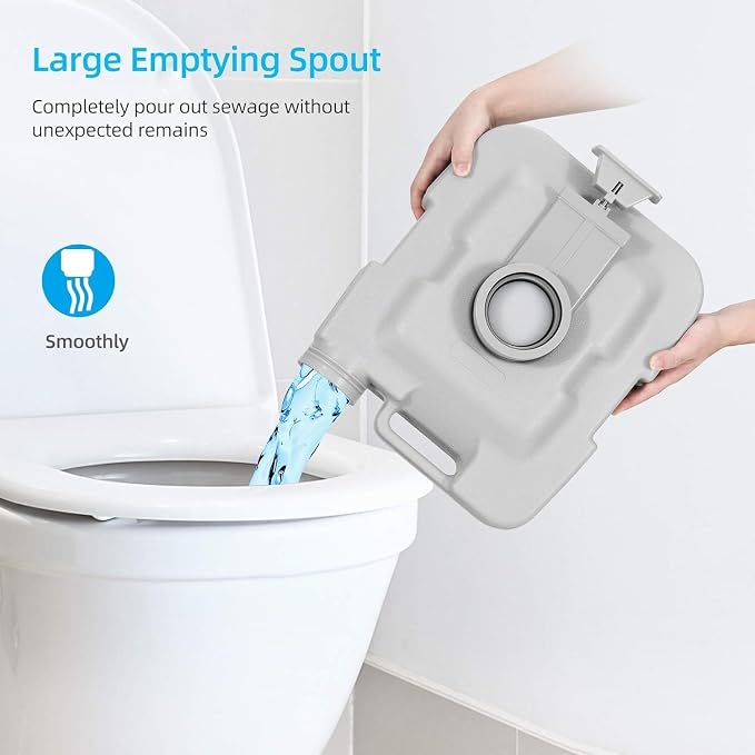 YITAHOME 2.64Gal Portable Toilet Camping Porta Potty | w/Press Flush Pump, Space Saving Indoor Outdoor Toilet for Adults, RV Travel, Boat and Trips