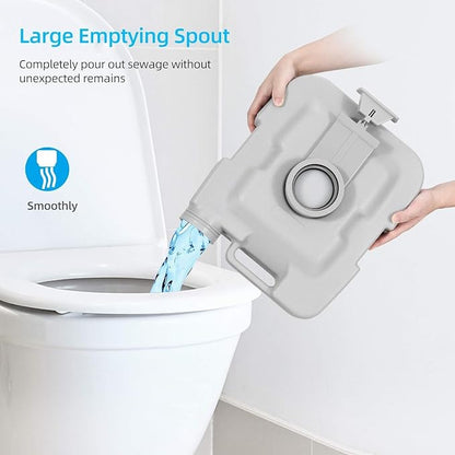 YITAHOME 2.64Gal Portable Toilet Camping Porta Potty | w/Press Flush Pump, Space Saving Indoor Outdoor Toilet for Adults, RV Travel, Boat and Trips