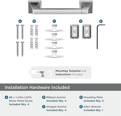 Amerock BH3602126 | Chrome Pivoting Double Post Toilet Paper Holder | 8-13/16 in. (224 mm) Length Toilet Tissue Holder | Mulholland | Bath Tissue Holder | Bathroom Hardware | Bath Accessories