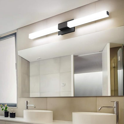 LED Bathroom Light fixtures 39.4in Matte Black Modern Vanity Lighting Acrylic Wall Light Bright Cool White 6000K