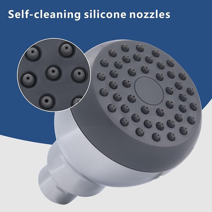 3" High Pressure Shower Head, Powerful Pressure Boosting Rain Showerhead, with Adjustable Swivel Brass Ball Joint for Relaxing and Comfortable Shower Experience (Chrome)