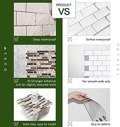 STICKGOO Peel and Stick Backsplash, Self-Adhesive Backsplash in Sandstone (Thicker Design, 1 Sheet)
