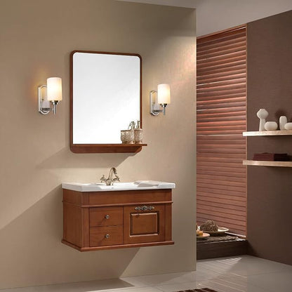 Modern Wall Sconce Set of 2, Satin Nickel Bathroom Vanity Lights | Bathroom Vanity Lighting Fixtures,White Frosted Glass Shade, For Entryway Over Mirror Living Room Bedroom