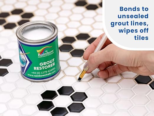 Grout Pen Grout Paint for Tile, Floor & Shower - White - 125ml (4.2oz) | Waterproof Paint Grout Refresh Restorer for Kitchen & Bathroom Tiles - Can Size for Larger Projects