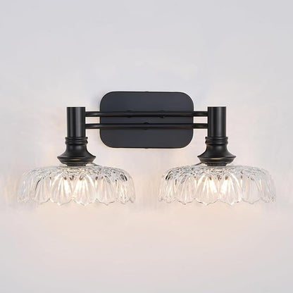 Modern Wall Sconce 2-Light Bathroom Vanity Lights Matte Black Bedroom Light Fixtures in Door Lighting Fixture for Living Room Hallway Corridor