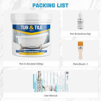 Tub and Tile Paint, 10.5oz Tub and Tile Refinishing Kit for Tiles, Sinks and Toilets