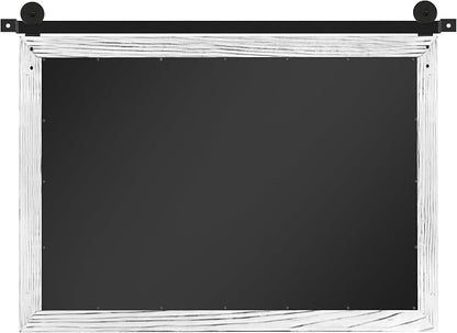 COGOOD Farmhouse Bathroom Mirrors for Over Sink - 30 x 41 White | Rustic Barn Door Wood Framed Vanity Mirror for Entryway, Living Room, Bedroom, Dresser Wall Decor