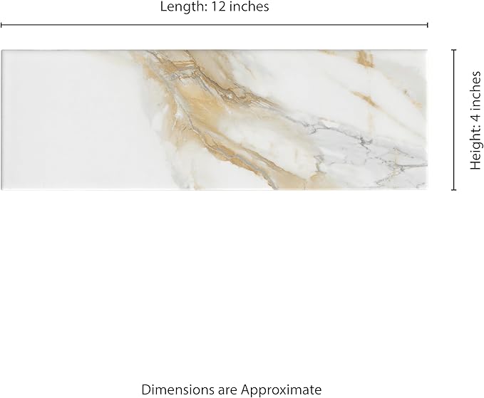 MSI Calacatta Gold Subway Matte Porcelain Floor and Wall Tile - Kitchen Backsplash, Bathroom, Accent Wall, Shower - Sample