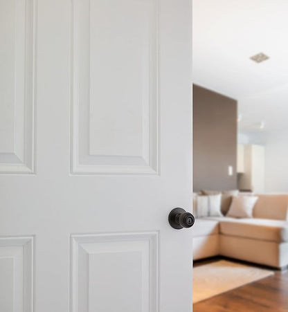 Kwikset Polo Entry Door Knob with Lock and Key, Secure Keyed Handle Exterior Doorknob, Front Entrance and Bedroom, Venetian Bronze, Pick Resistant SmartKey Rekey Security