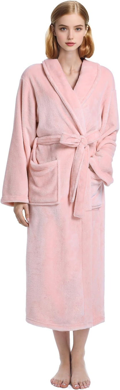Plush Soft Robes for Women, Premium Fleece Womens Robe Cozy Warm Bathrobe