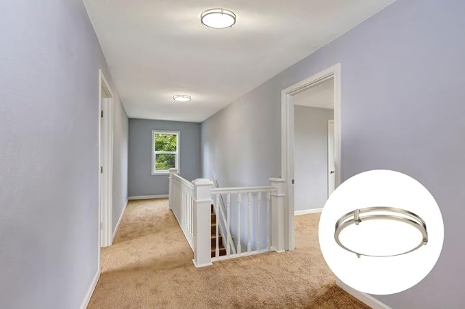 Juno Saturn Flush Mount Ceiling Light with Switchable Color Temperature (2700K-5000K), 13-Inch, Brushed Nickel