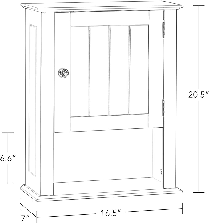 RiverRidge Ashland Single Door Wall, Gray Cabinet,Grey