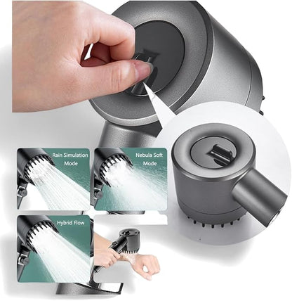 Filtered Shower Head with Handheld & High Pressure - Shower Head with 59" Stainless Hose for Hard Water | 3 Spray Modes with 10 Replaceable Filters