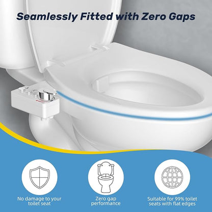 Bidet Attachment for Toilet Seat, Non Electric, Hot/Cold Water Contral | Dual Nozzle Bidets Sprayer with Rear/Feminine Wash Self Cleaning Spray-Adjustable Bidets Wash Butt Cleaner for Bathroom