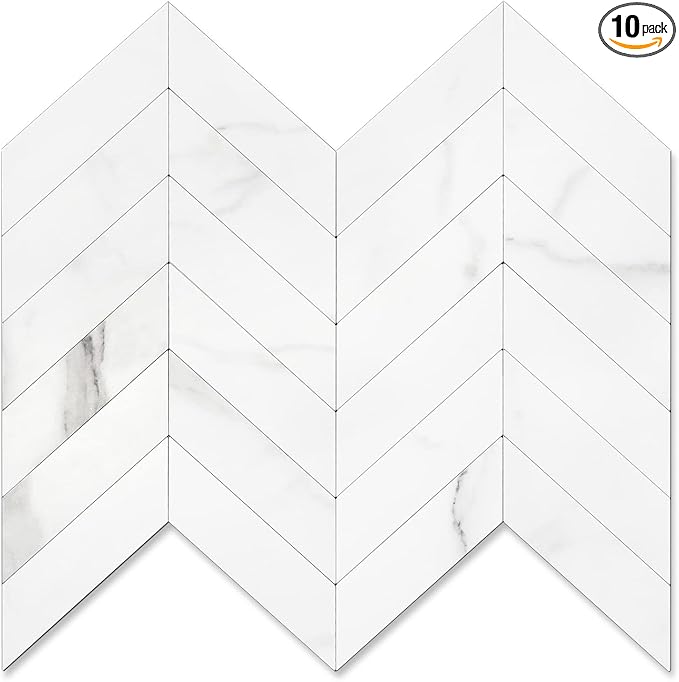 STICKGOO Herringbone Tile Peel and Stick Backsplash for Kitchen&Bathroom