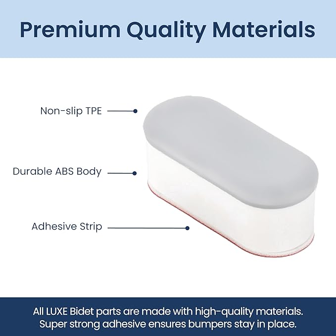 Luxe Bidet 4 Piece Universal Non-Slip Toilet Seat Bumpers with Strong Adhesive