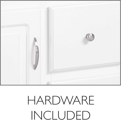 Design House Wyndham Bath Vanity Without Top, 2 Cabinet Doors, for 25-in. x 19-in. Vanity Top, Flush to Floor, Easy Assembly, for Bathroom, White, 21.0 in. L x 24.0 in. W x 31.5 in. H, 597138