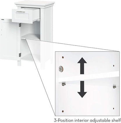 RiverRidge 06-037 Somerset Single Door Floor Storage Cabinet, White