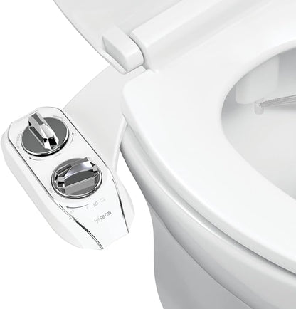 LUXE Bidet NEO 185 Plus Chrome and LUXE Elongated Toilet Seat Bundle