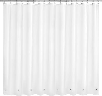 Mrs Awesome Extra Wide Frosted Shower Curtain Liner with 8 Magnets 108x72 | 18 Rustproof Grommets,Waterproof Lightweight PEVA,108W x 72H Shower Liner for Claw Foot Bathtub or Curved Rod