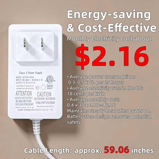 Heated Toilet Seat Elongated, Constant Temperature Seat Warmer | Elongated (17.72x14.37") | Heavy-Duty PP Material | Soft Close & Quiet | Safe Constant Heating Only (No Bidet/Temp Adjust)