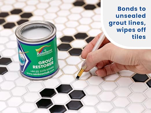 Grout Pen Grout Paint for Tile, Floor & Shower - Winter Grey 125ml (4.2oz) | Waterproof Paint Grout Refresh Restorer for Kitchen & Bathroom Tiles - Can Size for Larger Projects