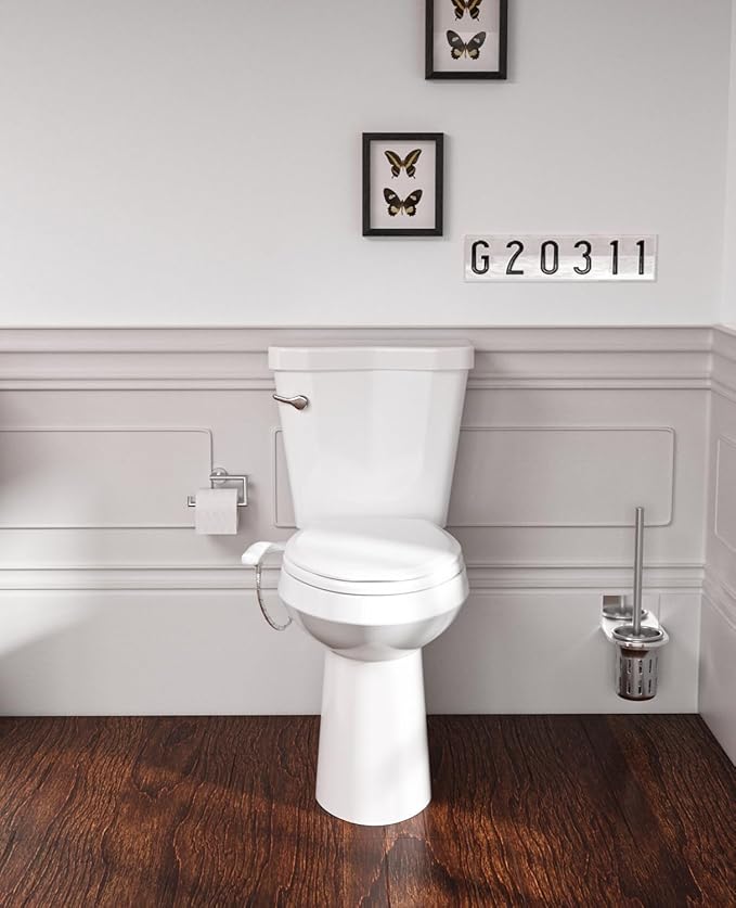 SAMODRA Bidet Toilet Seat with Soft Close Lid - Non-Electric Dual Nozzle System, Quick-Release for Easy Installation & Clean