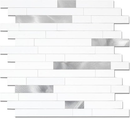 Yipscazo 2026 New Upgrade Peel and Stick Backsplash, Stick on Backsplash Tiles for Kitchen, Bathroom, Fireplace (20 Sheets, Pure White)