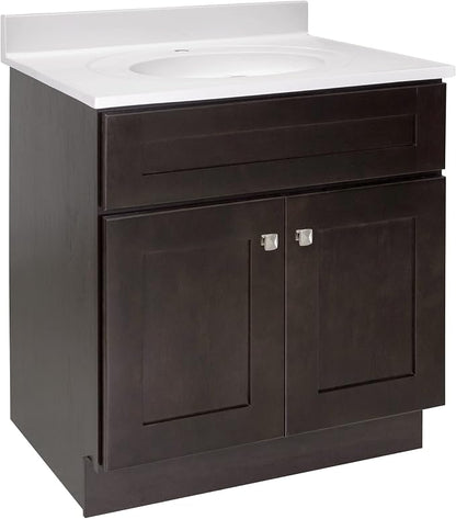 Design House Brookings Bathroom Vanity, 30", Espresso | Adjustable Hinges, Freestanding, Contemporary/Modern, Wood, Bath, 586982