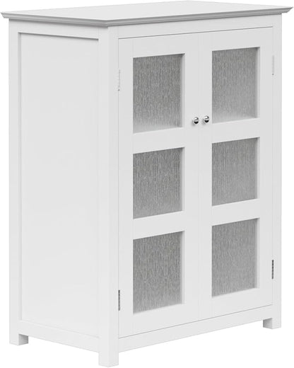 Teamson Home Conner Freestanding Two-Door Floor Storage Cabinet with 2 Adjustable Shelves, White
