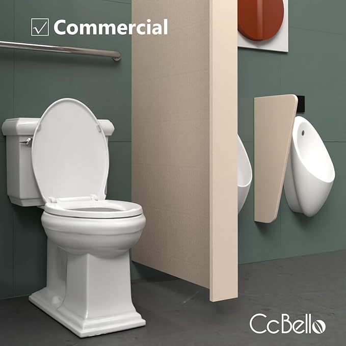 Soft Close Toilet Seat, Fit Elongated and Oval Toilets, Quick Release Hinges for Easy Clean, Two Mounting Options for Easy Installing, Heavy Duty, Never Loosen, White