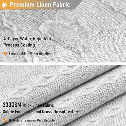 BTTN 72x78 Long Boho Farmhouse Linen Heavy Duty Shower Curtain, Grey/Gray
