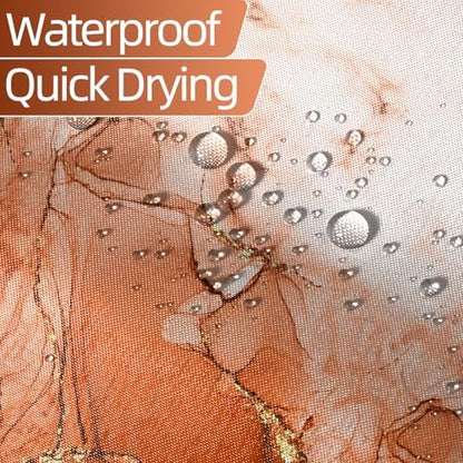 Burnt Orange Marble Stall Waterproof Shower Curtain 48x72 inches