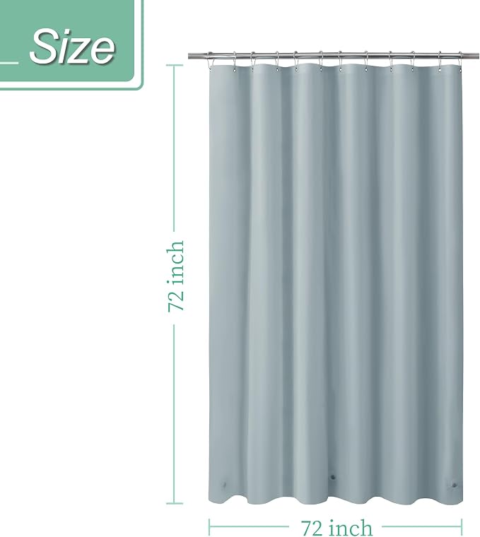 Mrs Awesome Blue Shower Curtain Liner with 3 Magnets, 72x72 | 12 Rustproof Grommets,Premium Plastic Shower Curtain for Bathroom Lightweight & Waterproof,,72W x 72H