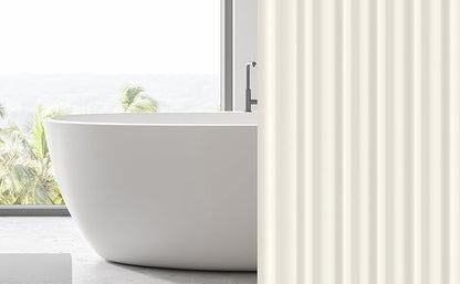 EHZNZIE Shower Curtain Liner Light Weight PEVA, Shower Liner 72x72 Inches, Waterproof, No Chemical Smell with 12 Rust Proof Metal Grommets for Bathroom Shower Curtain, Cream