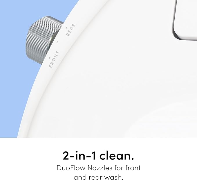 TUSHY Wave Non-Electric Bidet Toilet Seat | Sleek Elongated Design, Quick-Release for Easy Cleaning | DuoFlow Front & Rear Wash, Self-Cleaning Nozzle, Soft-Close Lid, 10-Min DIY Install, Bamboo Knob