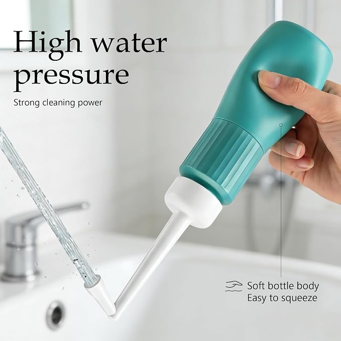 Portable Bidet for Travel Peri Bottle Postpartum Handheld Bidet sprayers, Retractable Nozzle, Storage Bag, Leak-Proof, FDA & CE Certified, 350ml
