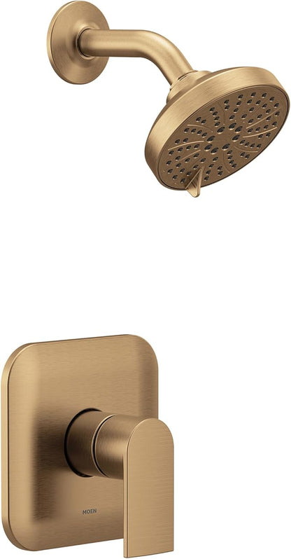 Moen Genta LX Bronzed Gold M-CORE 2-Series Shower Trim Kit with Showerhead and Lever Handle, Valve Required, UT2472EPBZG