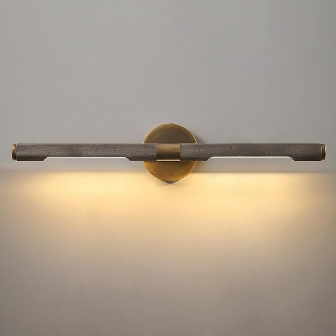 Museum Gallery Bathroom Picture Light - 24 Inch Long Bronze Brass Dimmable Hardwired Wall Sconces with E12 Bulb - Frame Pictures Art Deco Sconce Lights for Painting Photo Artwork Library Vanity Over