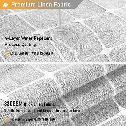 BTTN Grey Boho Farmhouse Linen Heavy Duty Shower Curtain Set, 72x72, Gray