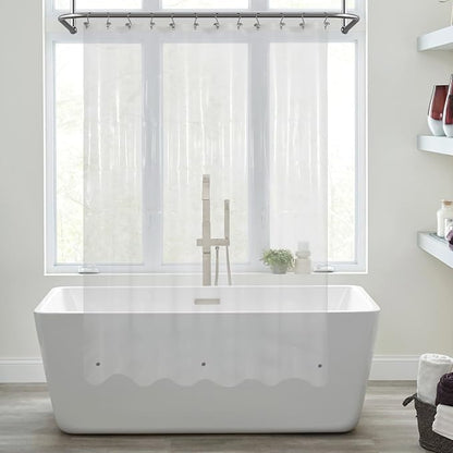 Mrs Awesome Clear Shower Curtain Liner with 3 Magnets, 72x72 | 12 Rustproof Grommets, Premium Flexible Sturdy Plastic Shower Curtain for Bathroom Lightweight, Waterproof,72W x 72H