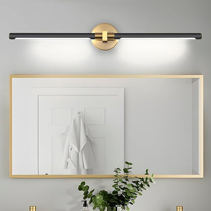 31" Black and Gold Vanity Light Bathroom Light Fixtures Over Mirror, 360° Rotatable LED Brushed Gold and Black Vanity Lights for Bathroom,18W 4000K Modern Vanity Light Bar for Bedroom Hallway Entryway