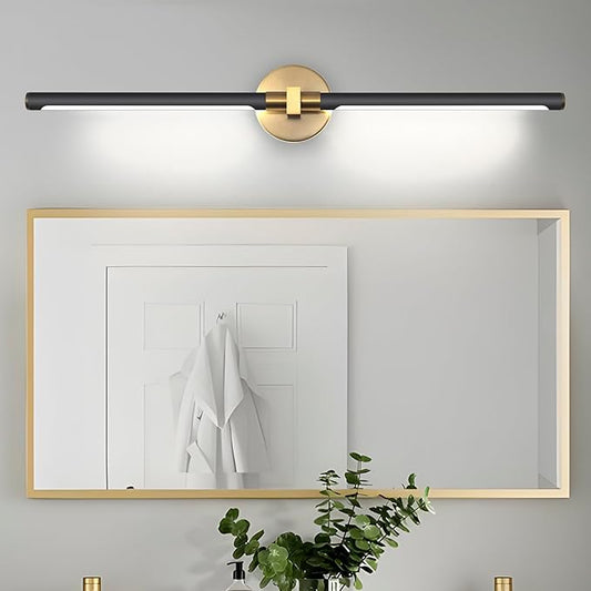 31" Black and Gold Vanity Light Bathroom Light Fixtures Over Mirror, 360° Rotatable LED Brushed Gold and Black Vanity Lights for Bathroom,18W 4000K Modern Vanity Light Bar for Bedroom Hallway Entryway