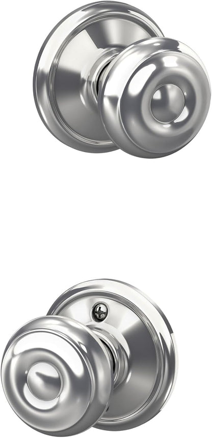 SCHLAGE F10GEO625 Georgian Hall and Closet Knob, Bright Chrome