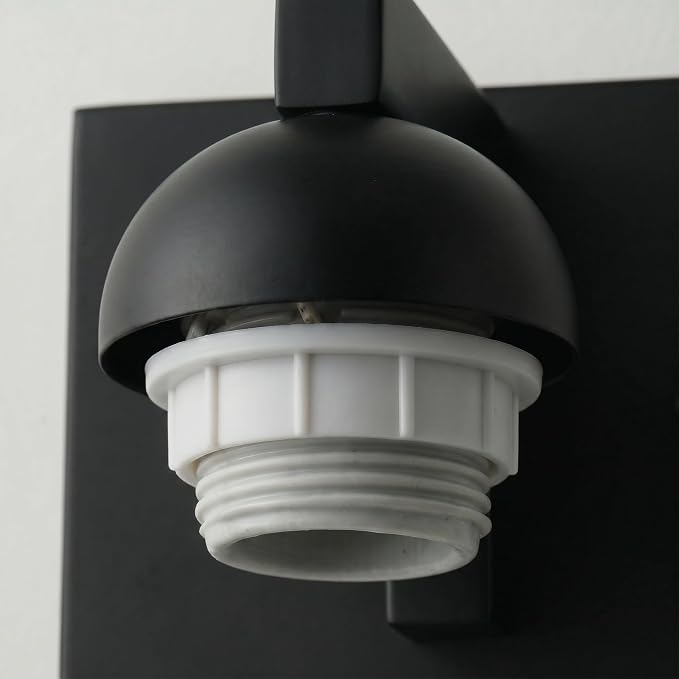 mirrea 1-Light Black Bathroom Vanity Light with White Glass Shade | Over Mirror,Wall Sconce,ETL listed,Bathroom Lighting Fixtures,Elegant Design,Milk White Glass Shade,Easy Installation