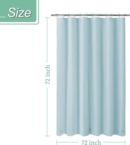 Mrs Awesome Light Blue Shower Curtain Liner with 3 Magnets, 72x72 | 12 Rustproof Grommets,Premium Flexible Sturdy Plastic Shower Curtain for Bathroom Lightweight & Waterproof,72W x 72H