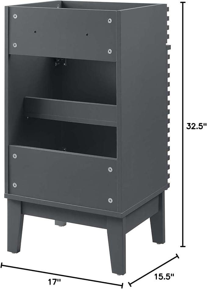 Modway Render 18" Bathroom Vanity in Gray - Sink Basin Not Included